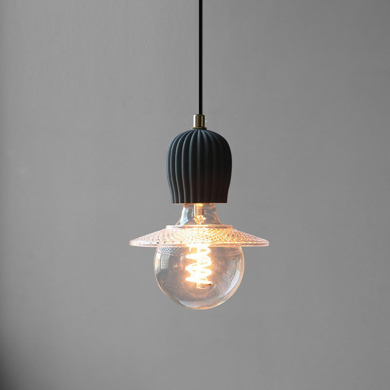 Contemporary Industrial Dome Cylinder Cement 1-Light Pendant Light For Living Room