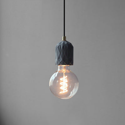 Contemporary Industrial Dome Cylinder Cement 1-Light Pendant Light For Living Room