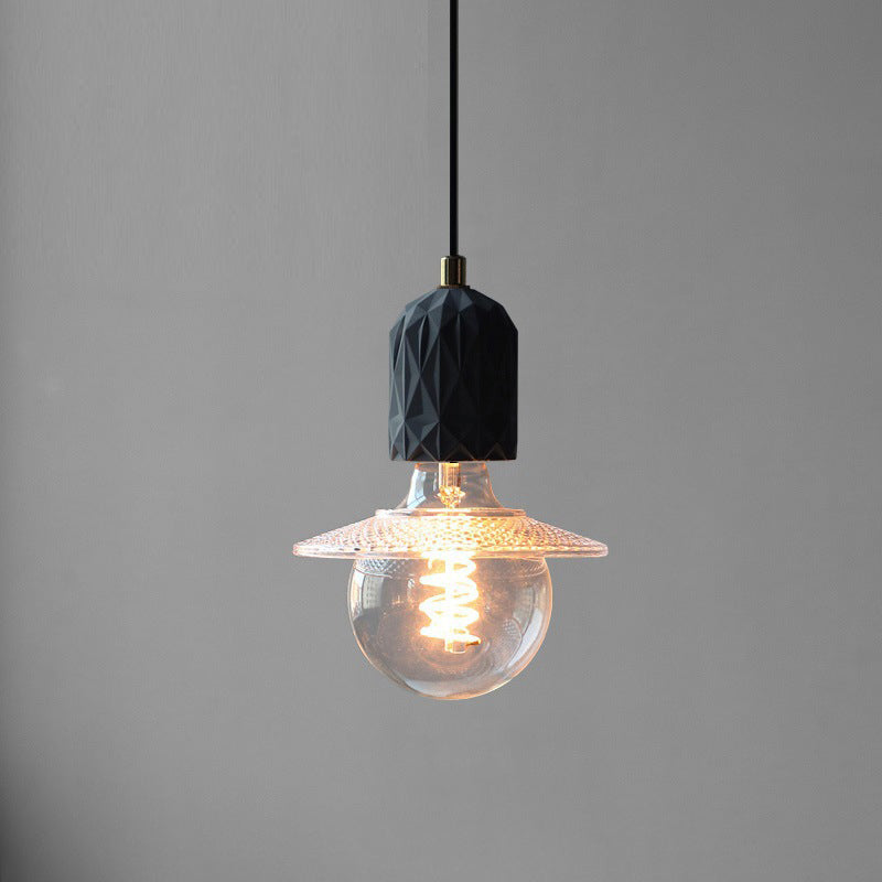 Contemporary Industrial Dome Cylinder Cement 1-Light Pendant Light For Living Room