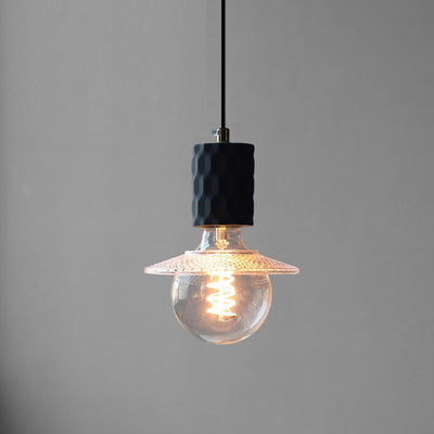 Contemporary Industrial Dome Cylinder Cement 1-Light Pendant Light For Living Room