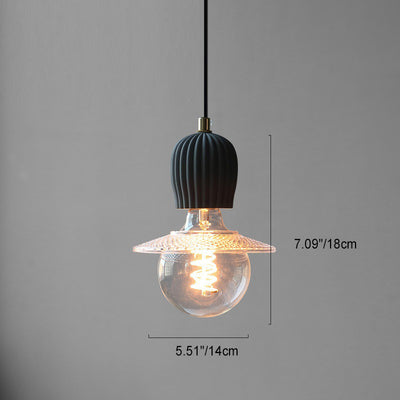 Contemporary Industrial Dome Cylinder Cement 1-Light Pendant Light For Living Room