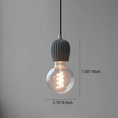 Contemporary Industrial Dome Cylinder Cement 1-Light Pendant Light For Living Room