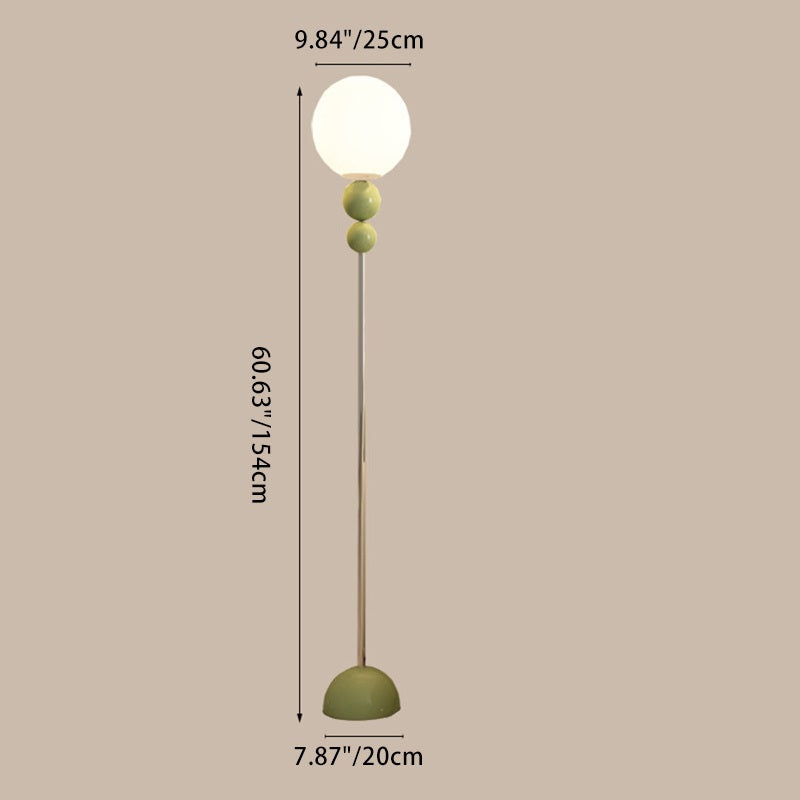 Modern Minimalist Round Orb Iron Plastic 1-Light Standing Floor Lamp For Living Room