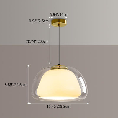 Modern Minimalist Oval Aluminum Iron Glass 1-Light Pendant Light For Living Room