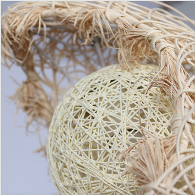 Zeitgenössische kreative Rattan Moon Orb Twine Rope 1-Licht Pendelleuchte für Wohnzimmer 