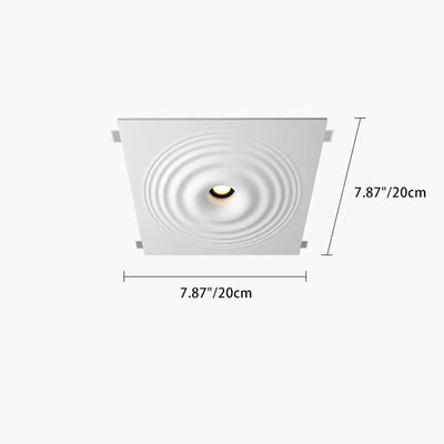 Modern Minimalist Round Water Ripple Iron Plaster LED Flush Mount Ceiling Light For Living Room