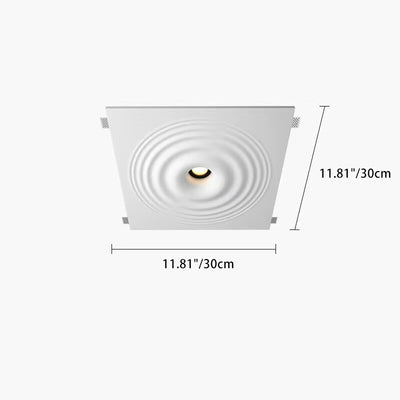 Modern Minimalist Round Water Ripple Iron Plaster LED Flush Mount Ceiling Light For Living Room