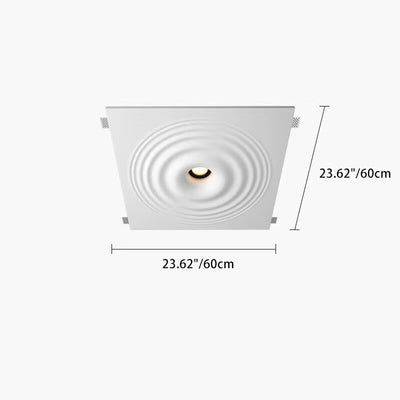 Modern Minimalist Round Water Ripple Iron Plaster LED Flush Mount Ceiling Light For Living Room