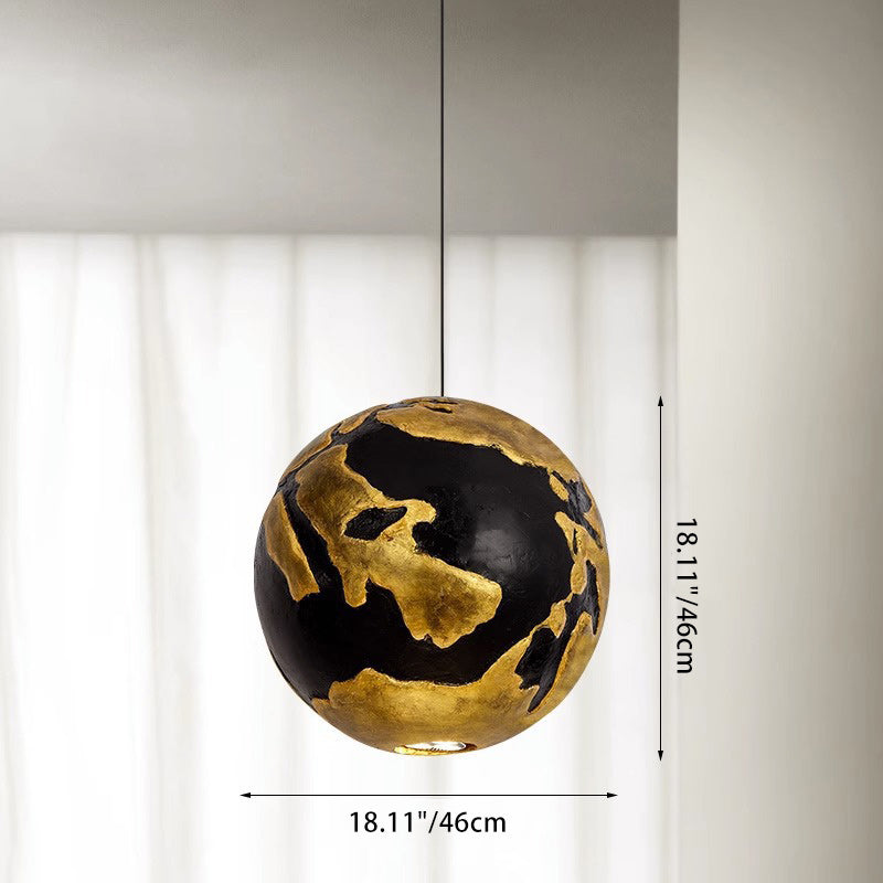 Contemporary Nordic Orb High Density Polystyrene 1-Light Pendant Light For Living Room