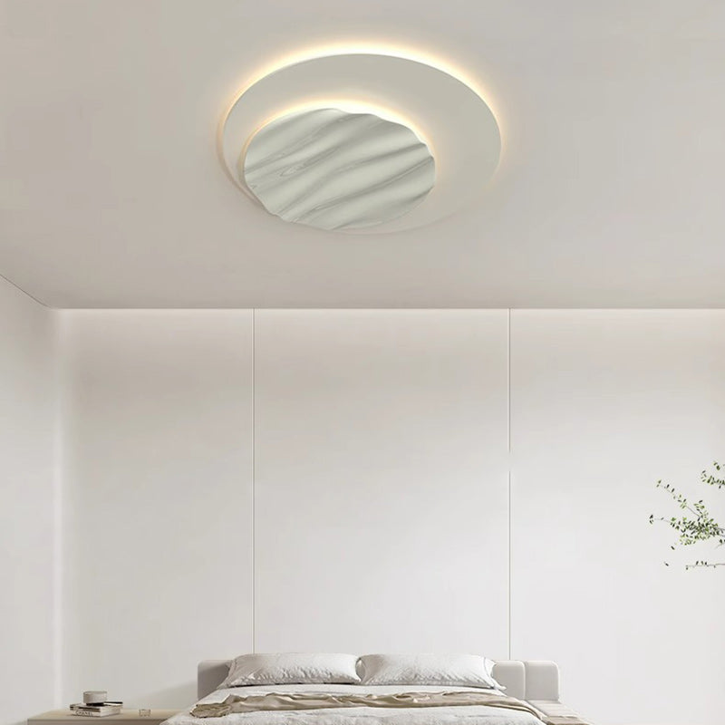 Modern Minimalist Triangle Round Square Rectangle Wave Hardware Polycarbonate LED Flush Mount Ceiling Light For Bedroom