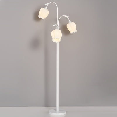 Moderne minimalistische lange Blume Eisenrahmen Glasschirm 2/3 Licht stehende Stehlampe für Wohnzimmer 