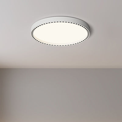 Modern Minimalist Round Hollow Out Hole Aluminum Iron Frame LED Flush Mount Ceiling Light For Bedroom