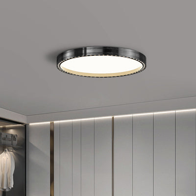 Modern Minimalist Round Hollow Out Hole Aluminum Iron Frame LED Flush Mount Ceiling Light For Bedroom