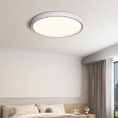 Modern Minimalist Round Hollow Out Hole Aluminum Iron Frame LED Flush Mount Ceiling Light For Bedroom