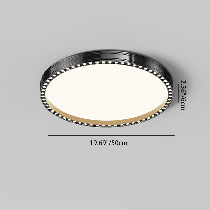 Modern Minimalist Round Hollow Out Hole Aluminum Iron Frame LED Flush Mount Ceiling Light For Bedroom