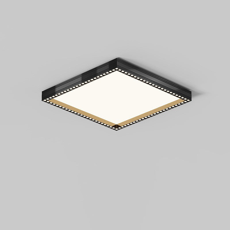 Modern Minimalist Square Rectangle Hollow Hole Aluminum Iron Frame LED Flush Mount Ceiling Light For Living Room