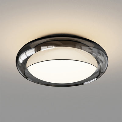 Contemporary Nordic Round Oval Iron Plastic Glass Shade LED Flush Mount Ceiling Light For Living Room