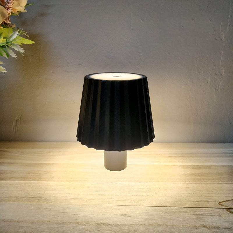 Modern Art Deco Round Cylinder Plastic Acrylic LED Wine Bottle Light Table Lamp For Dining Room