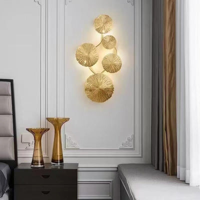 Moderne Luxus Runde Ast Blatt Edelstahl Hardware 4/5/6/8 Licht Wand Leuchte Lampe Für Wohnzimmer 