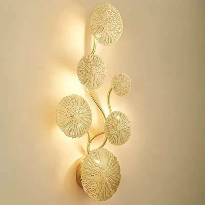 Moderne Luxus Runde Ast Blatt Edelstahl Hardware 4/5/6/8 Licht Wand Leuchte Lampe Für Wohnzimmer 