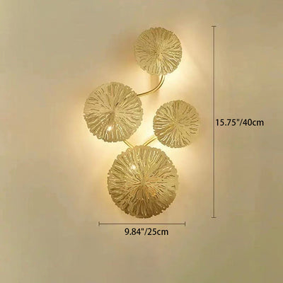 Moderne Luxus Runde Ast Blatt Edelstahl Hardware 4/5/6/8 Licht Wand Leuchte Lampe Für Wohnzimmer 