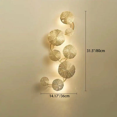 Moderne Luxus Runde Ast Blatt Edelstahl Hardware 4/5/6/8 Licht Wand Leuchte Lampe Für Wohnzimmer 