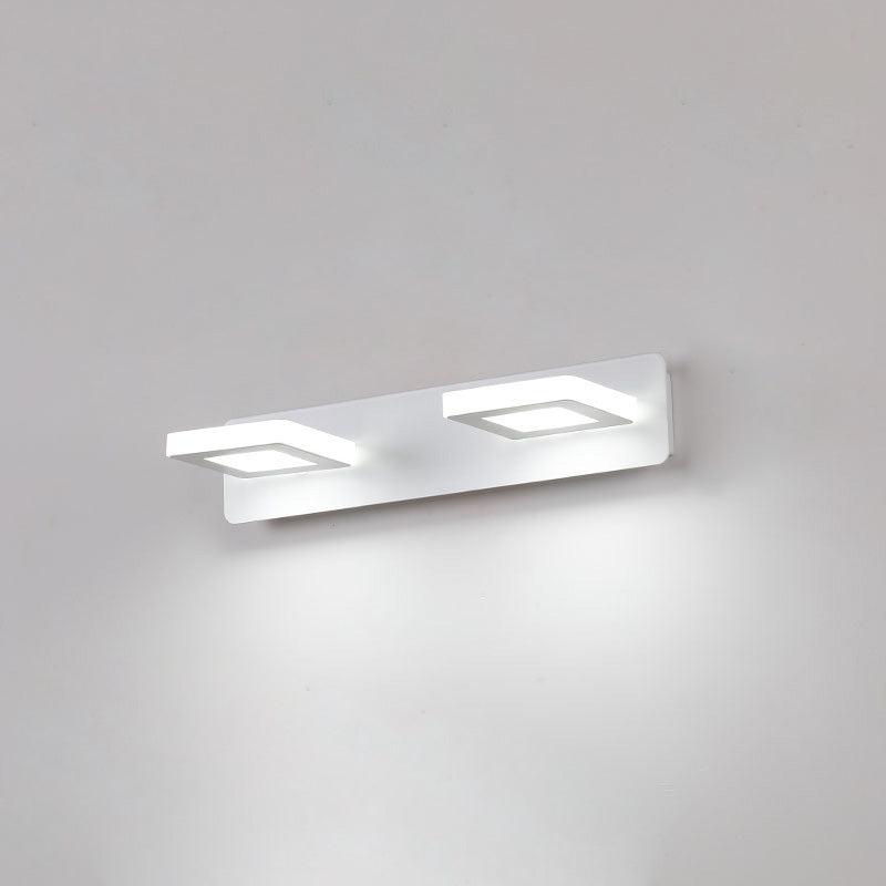 Modern Minimalist Rectangle Round Square Iron Acrylic LED Vanity Light Wall Sconce Lamp For Bathroom