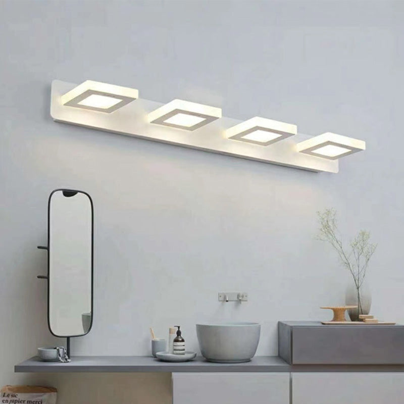 Modern Minimalist Rectangle Round Square Iron Acrylic LED Vanity Light Wall Sconce Lamp For Bathroom