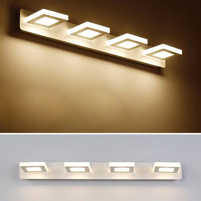 Modern Minimalist Rectangle Round Square Iron Acrylic LED Vanity Light Wall Sconce Lamp For Bathroom