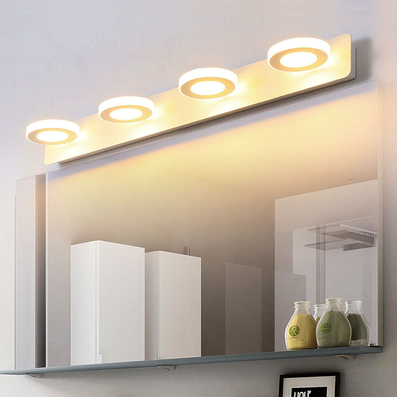 Modern Minimalist Rectangle Round Square Iron Acrylic LED Vanity Light Wall Sconce Lamp For Bathroom