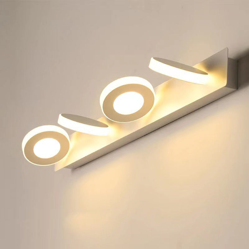 Modern Minimalist Rectangle Round Square Iron Acrylic LED Vanity Light Wall Sconce Lamp For Bathroom