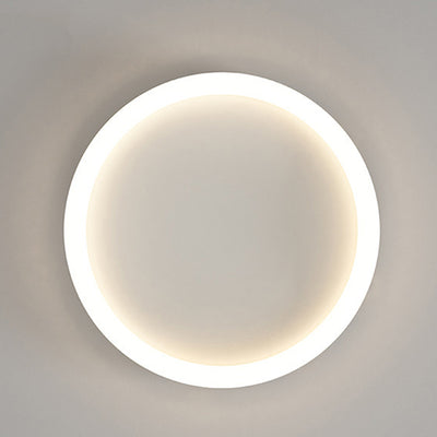 Modern Minimalist Round Iron Frame Acrylic Shade LED Flush Mount Ceiling Light For Living Room