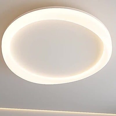 Modern Minimalist Round Iron Frame Acrylic Shade LED Flush Mount Ceiling Light For Living Room