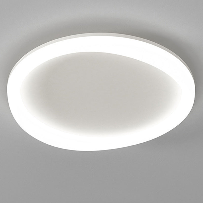 Modern Minimalist Round Iron Frame Acrylic Shade LED Flush Mount Ceiling Light For Living Room