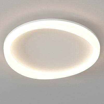 Modern Minimalist Round Iron Frame Acrylic Shade LED Flush Mount Ceiling Light For Living Room