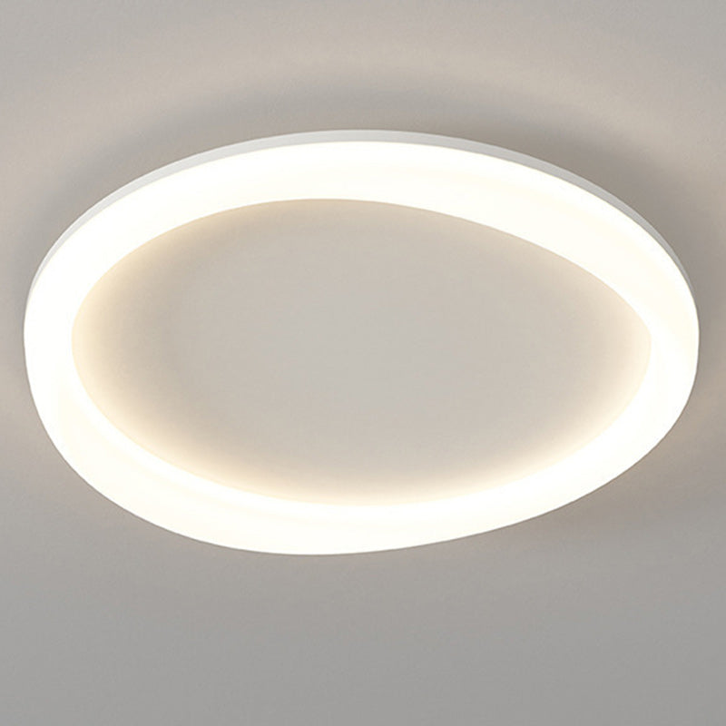 Modern Minimalist Round Iron Frame Acrylic Shade LED Flush Mount Ceiling Light For Living Room