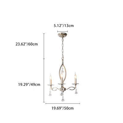 Traditional French Branch Line Candelabra Iron Crystal 4/6/8/10 Light Chandelier For Living Room