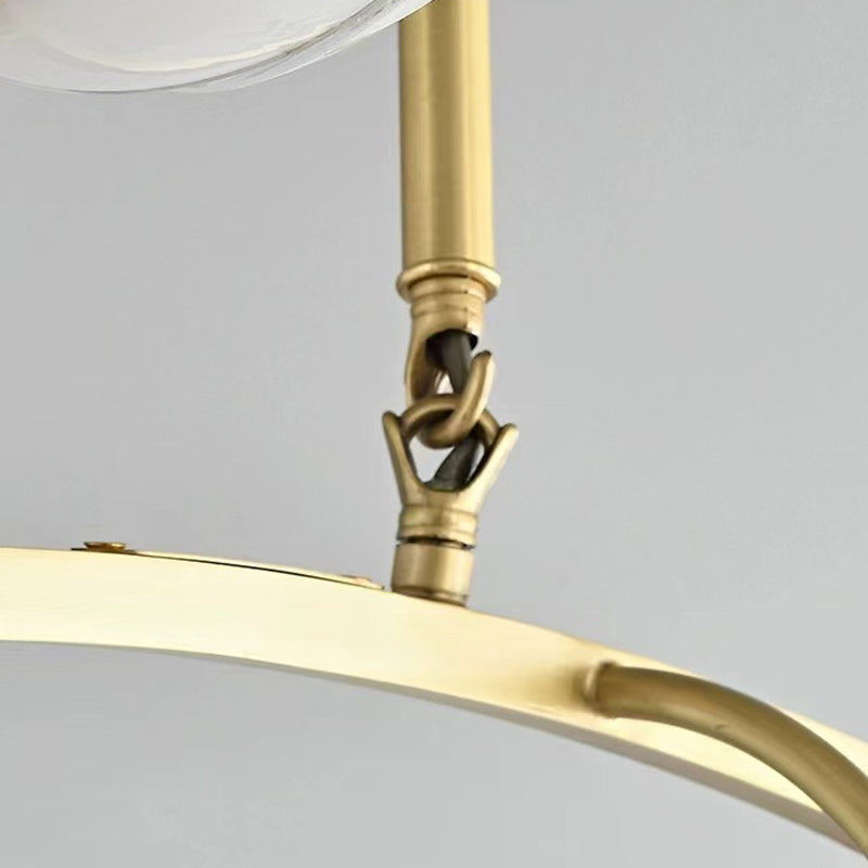 Modern Minimalist Branch Pod Brass Frame Glass Shade 3/5/8 Light Chandelier For Living Room