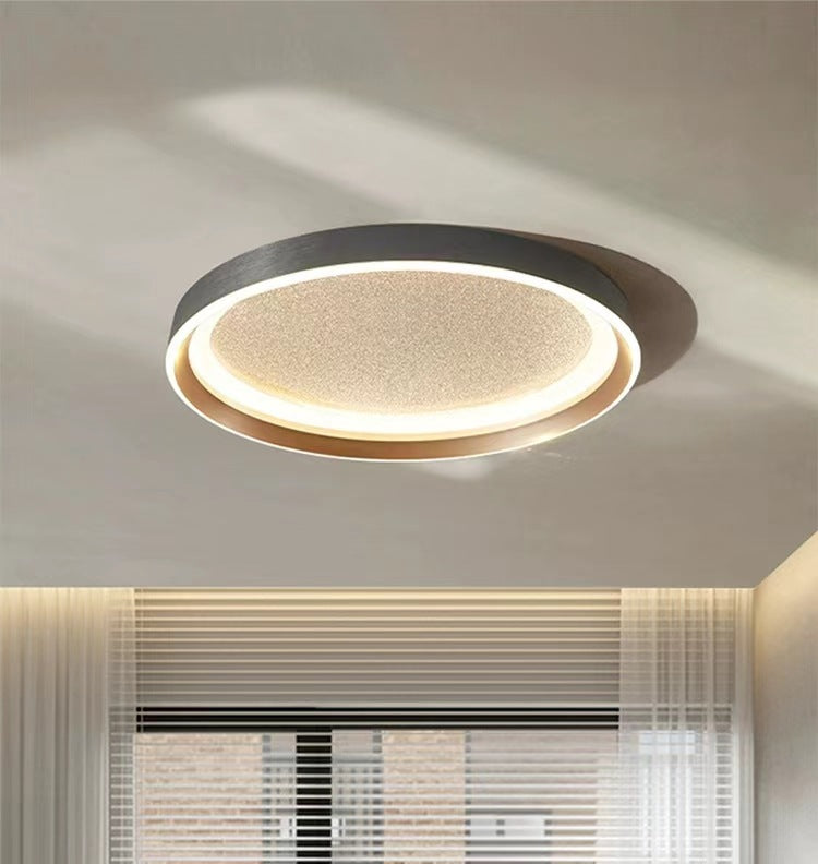 Modern Minimalist Round Metal Frame Acrylic Shade LED Flush Mount Ceiling Light For Living Room