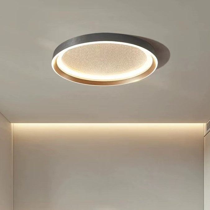 Modern Minimalist Round Metal Frame Acrylic Shade LED Flush Mount Ceiling Light For Living Room