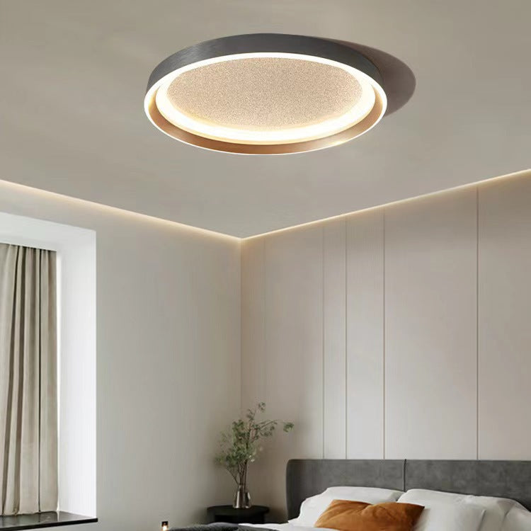 Modern Minimalist Round Metal Frame Acrylic Shade LED Flush Mount Ceiling Light For Living Room