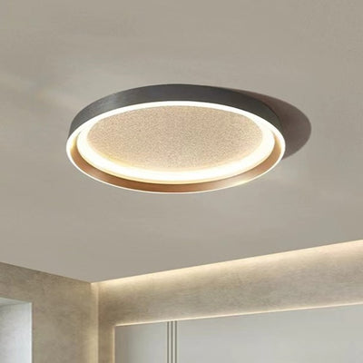 Modern Minimalist Round Metal Frame Acrylic Shade LED Flush Mount Ceiling Light For Living Room