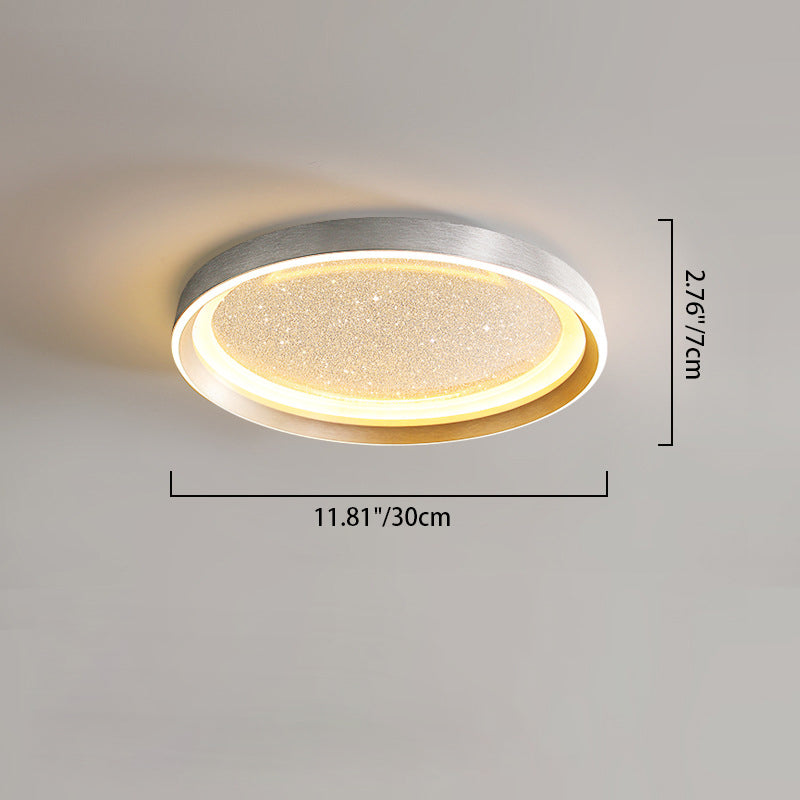 Modern Minimalist Round Metal Frame Acrylic Shade LED Flush Mount Ceiling Light For Living Room