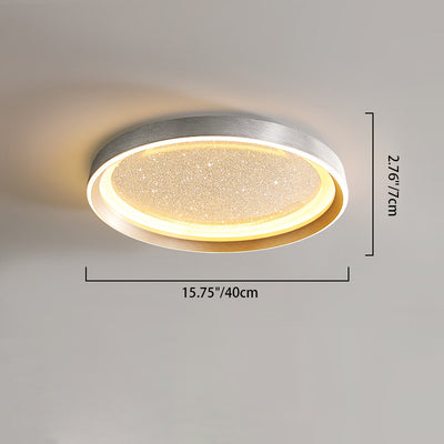 Modern Minimalist Round Metal Frame Acrylic Shade LED Flush Mount Ceiling Light For Living Room