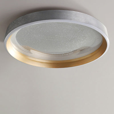 Modern Minimalist Round Metal Frame Acrylic Shade LED Flush Mount Ceiling Light For Living Room