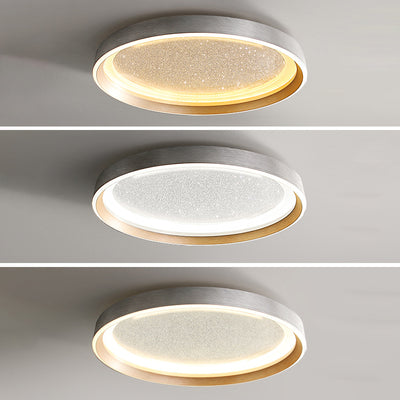 Modern Minimalist Round Metal Frame Acrylic Shade LED Flush Mount Ceiling Light For Living Room