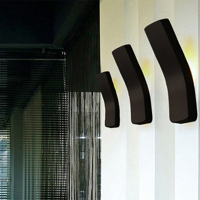 Moderne minimalistische gebogene Rechteck Eisen Schatten 1-Licht Wandleuchte Lampe für Wohnzimmer 