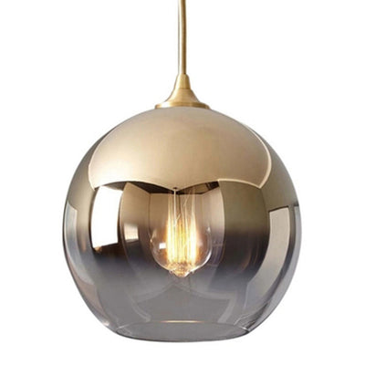 Contemporary Nordic Orb Gradient Glass 1-Light Pendant Light For Living Room