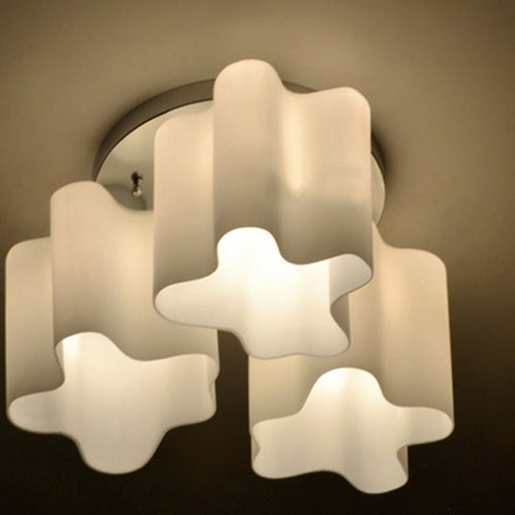 Moderne minimalistische runde Säule Blume Hardware Glas 1/3/4 Licht Semi-Flush Mount Deckenleuchte für Wohnzimmer 