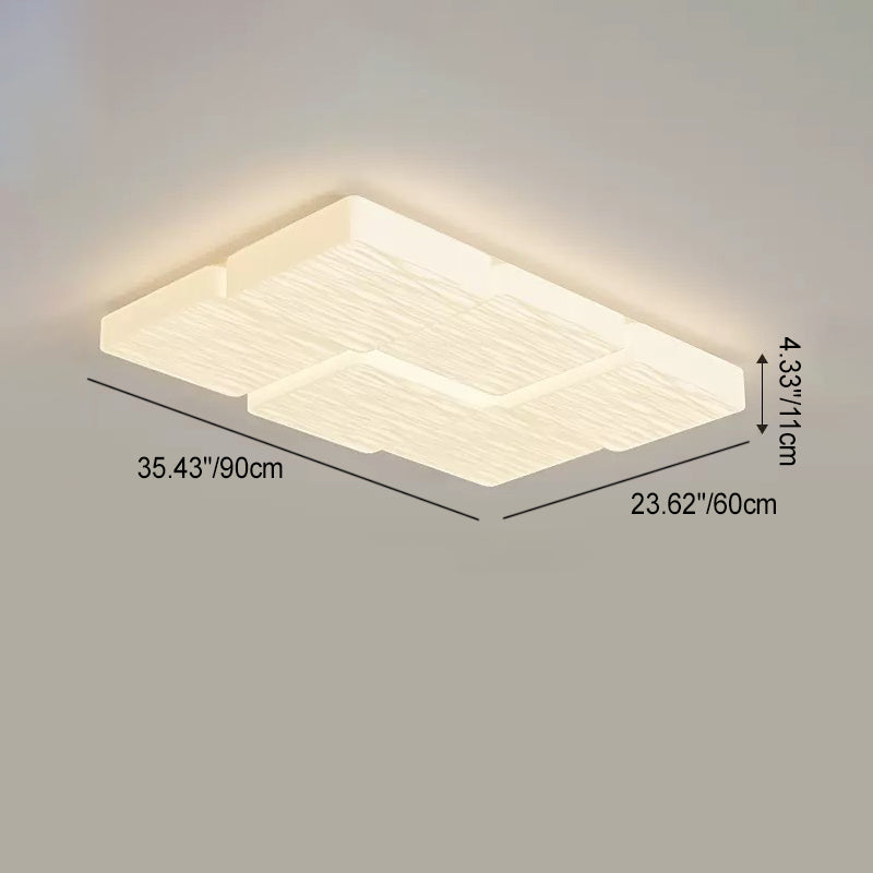 Moderne minimalistische rechteckige quadratische Gitter Eisen PE Schatten LED Unterputz Deckenleuchte für Wohnzimmer 